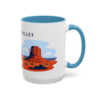 Monument Valley Coffee Mug | Travel Destination Souvenir Gift | Accent Color Ceramic 11oz 15oz