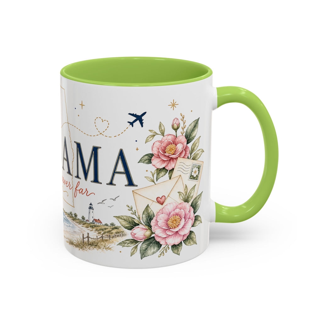 Alabama State Map Mug | Coastal Scenery, Botanical Accents, Homesick Gift