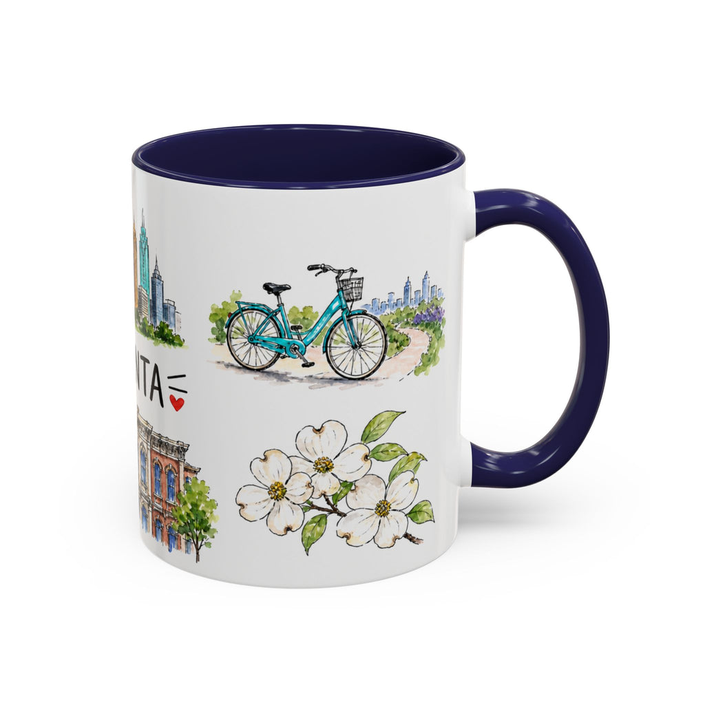 Atlanta Illustrated Travel Mug | City Souvenir Accent Coffee Mug | 11oz 15oz Ceramic Cup