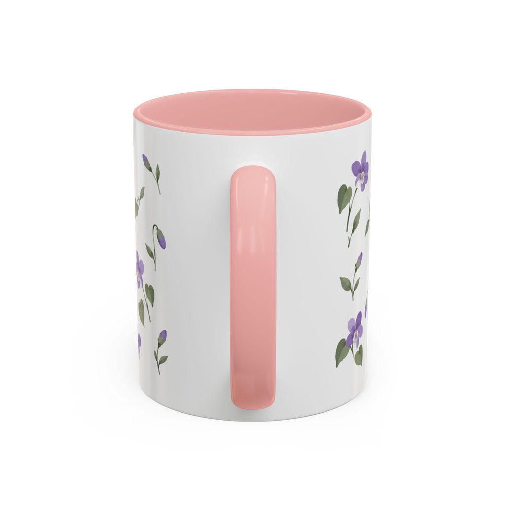 Rhode Island Violet Mug, State Flower Floral Coffee Cup, 11oz Botanical Gift