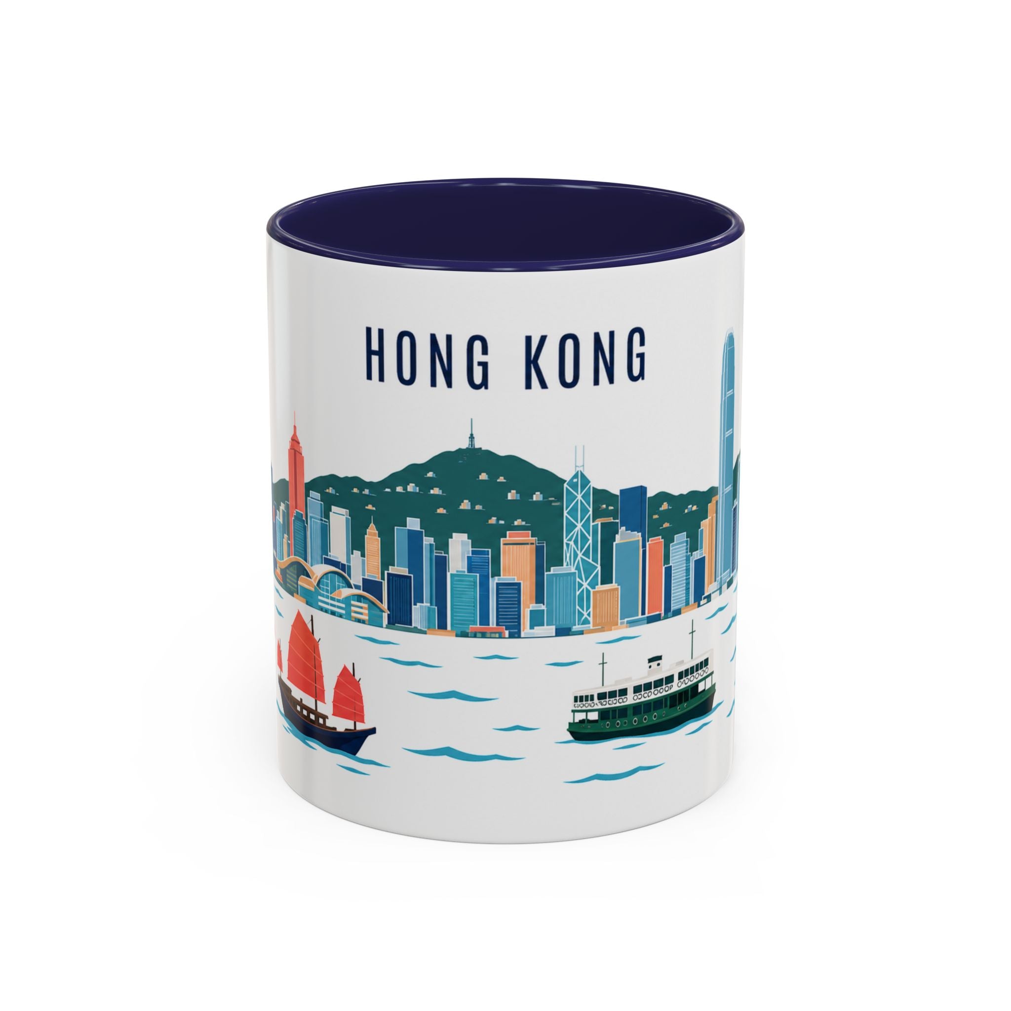 Hong Kong Coffee Mug | Hong Kong Travel Souvenir | Porcelain Decal City Gift | 11oz 15oz Accent Mug