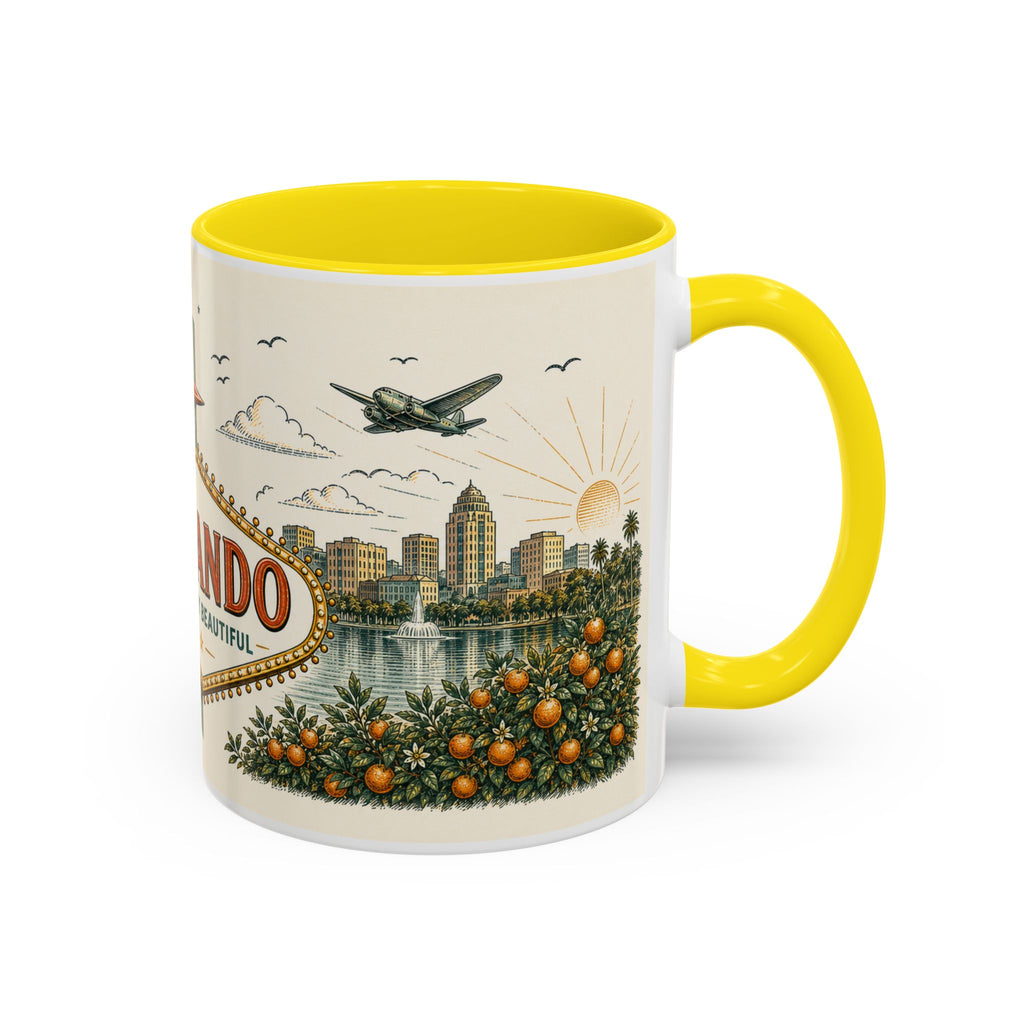 Orlando Coffee Mug | United States Travel Souvenir | Vintage Illustrated City Gift | 11 oz 15 oz Accent Mug