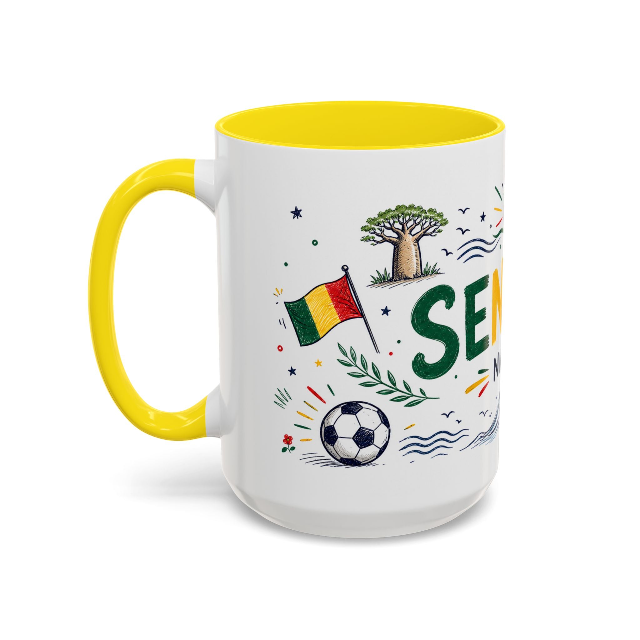 Senegal Soccer Coffee Mug | World Cup Fan Gift | Accent Color Ceramic 11oz 15oz Match Day Cup