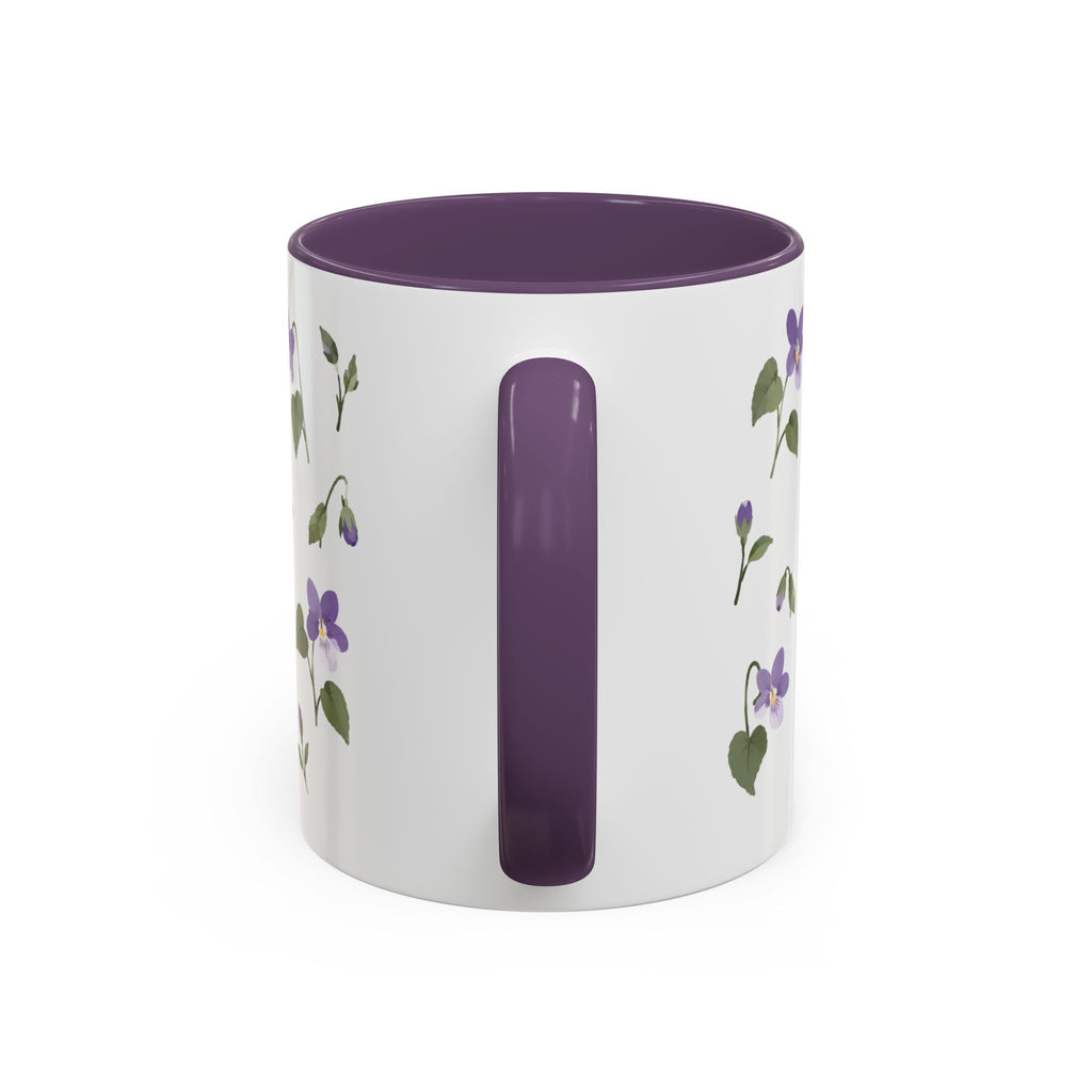 Wisconsin Wood Violet Mug, State Flower Floral Coffee Cup, 11oz Botanical Gift