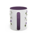 Wisconsin Wood Violet Mug, State Flower Floral Coffee Cup, 11oz Botanical Gift
