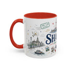 Shanghai Coffee Mug | China Souvenir Travel Gift | Accent Color Ceramic 11oz 15oz
