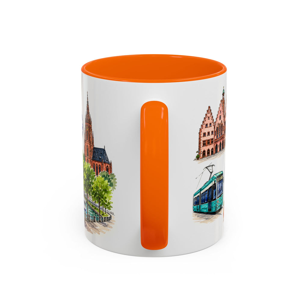 Frankfurt Illustrated Travel Mug | City Souvenir Accent Coffee Mug | 11oz 15oz Ceramic Cup