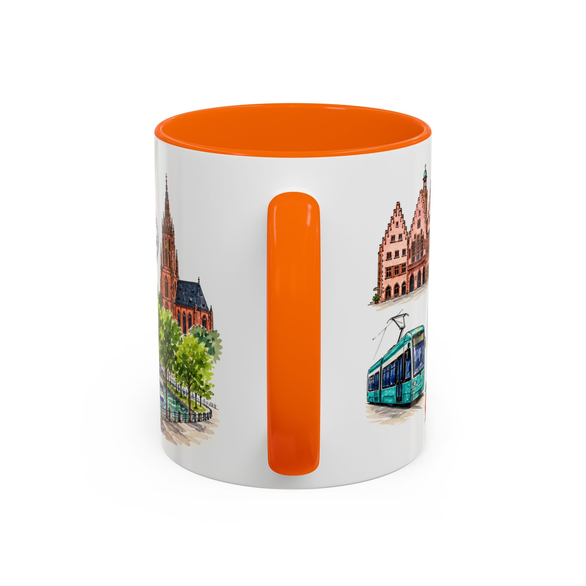 Frankfurt Illustrated Travel Mug | City Souvenir Accent Coffee Mug | 11oz 15oz Ceramic Cup
