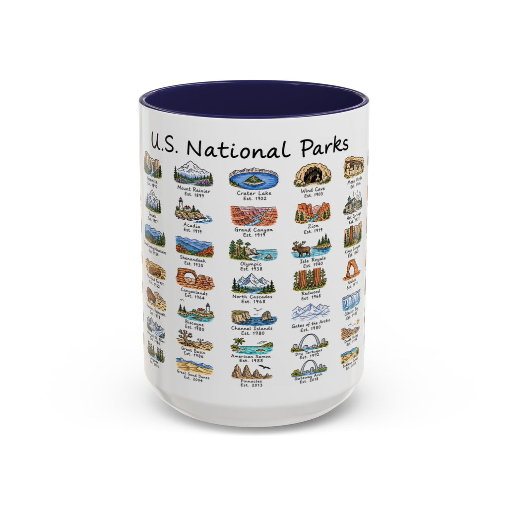 63 National Parks Mug | U.S. Parks Coffee Cup | Park Bucket List Gift | Road Trip Hiking Camping Souvenir