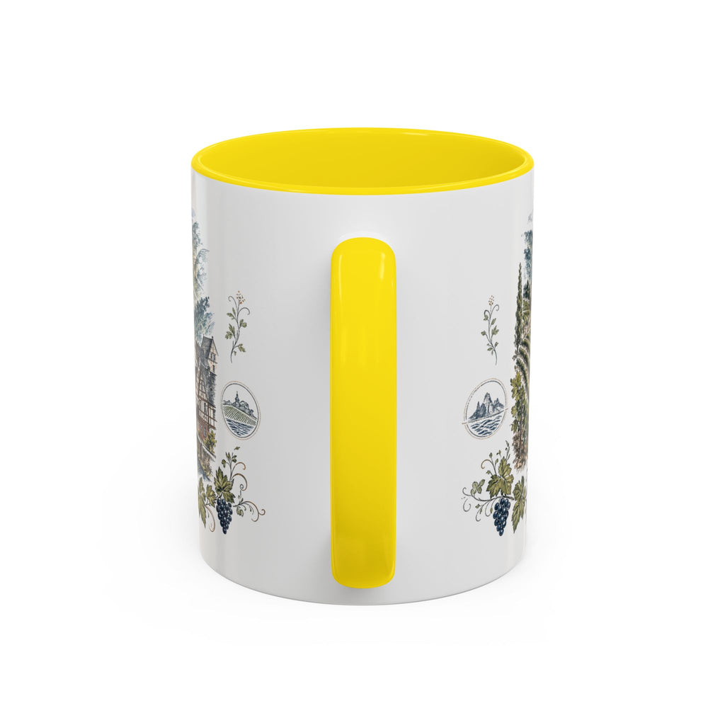 Rhine Valley Mug, Germany Travel Souvenir, Bucket List Gift, Accent Ceramic Coffee Mug 11oz 15oz