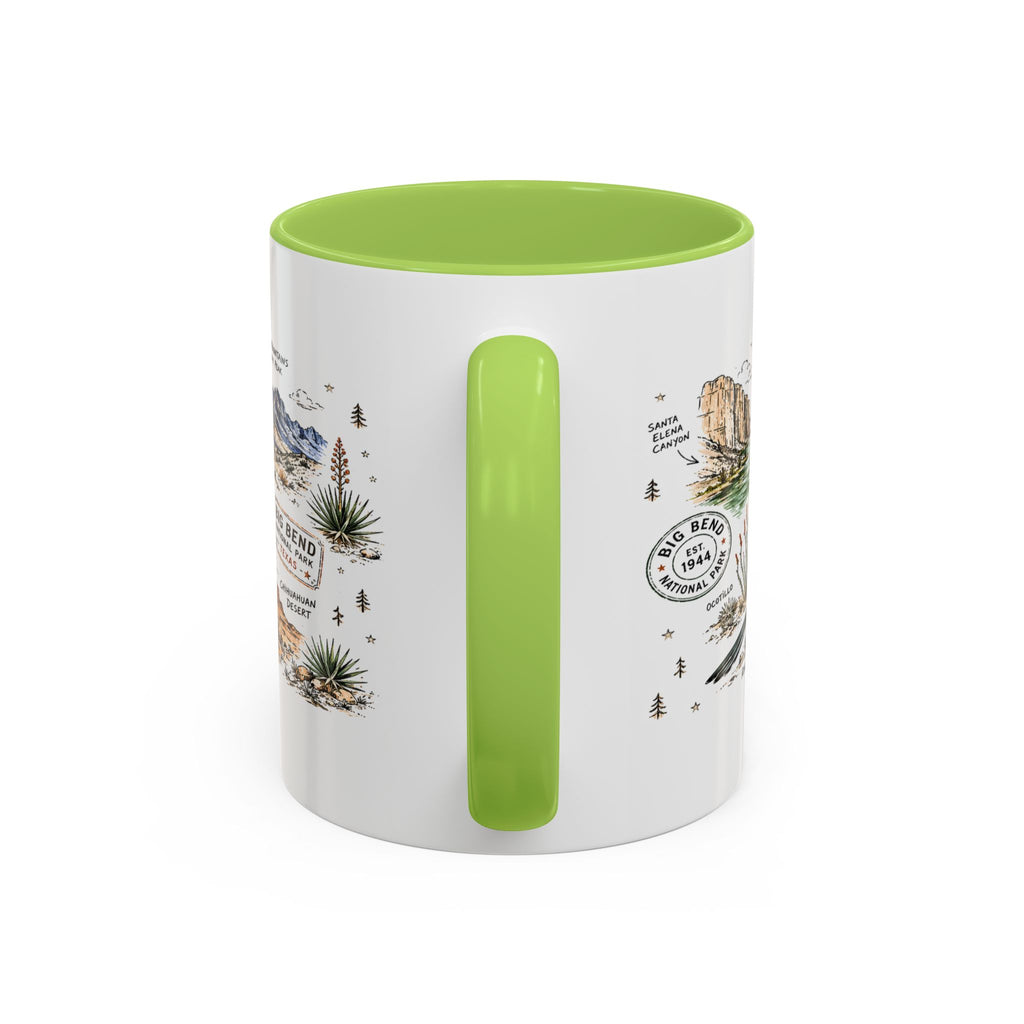 Big Bend National Park Coffee Mug | Texas Desert River Canyon Hiking Gift | Accent Color Ceramic 11oz 15oz