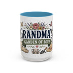 Grandma's Garden Of Love Coffee Mug | Gift From Grandkids | Accent Color Ceramic 11oz 15oz