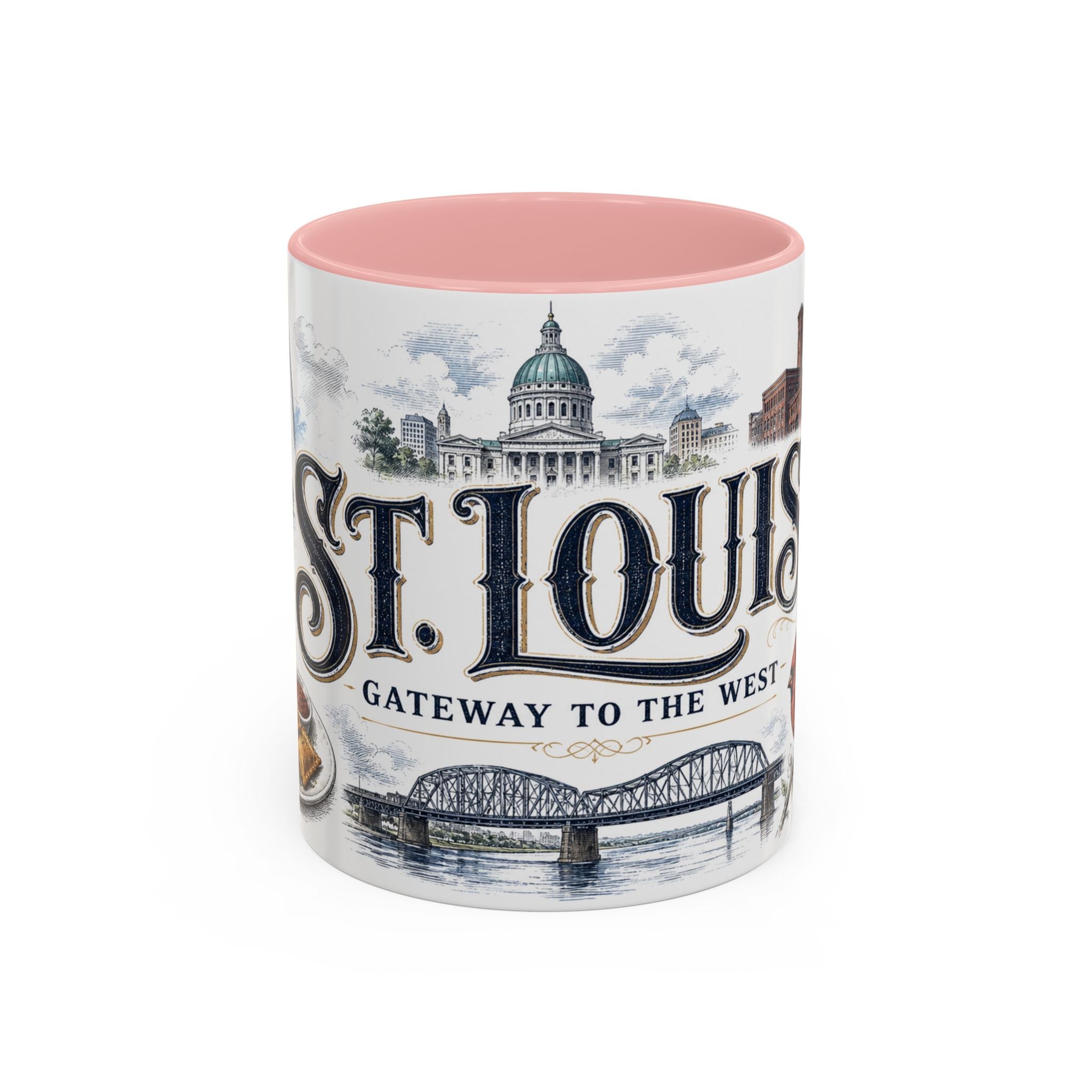 St Louis Coffee Mug | United States Travel Souvenir | Vintage Illustrated City Gift | 11 oz 15 oz Accent Mug