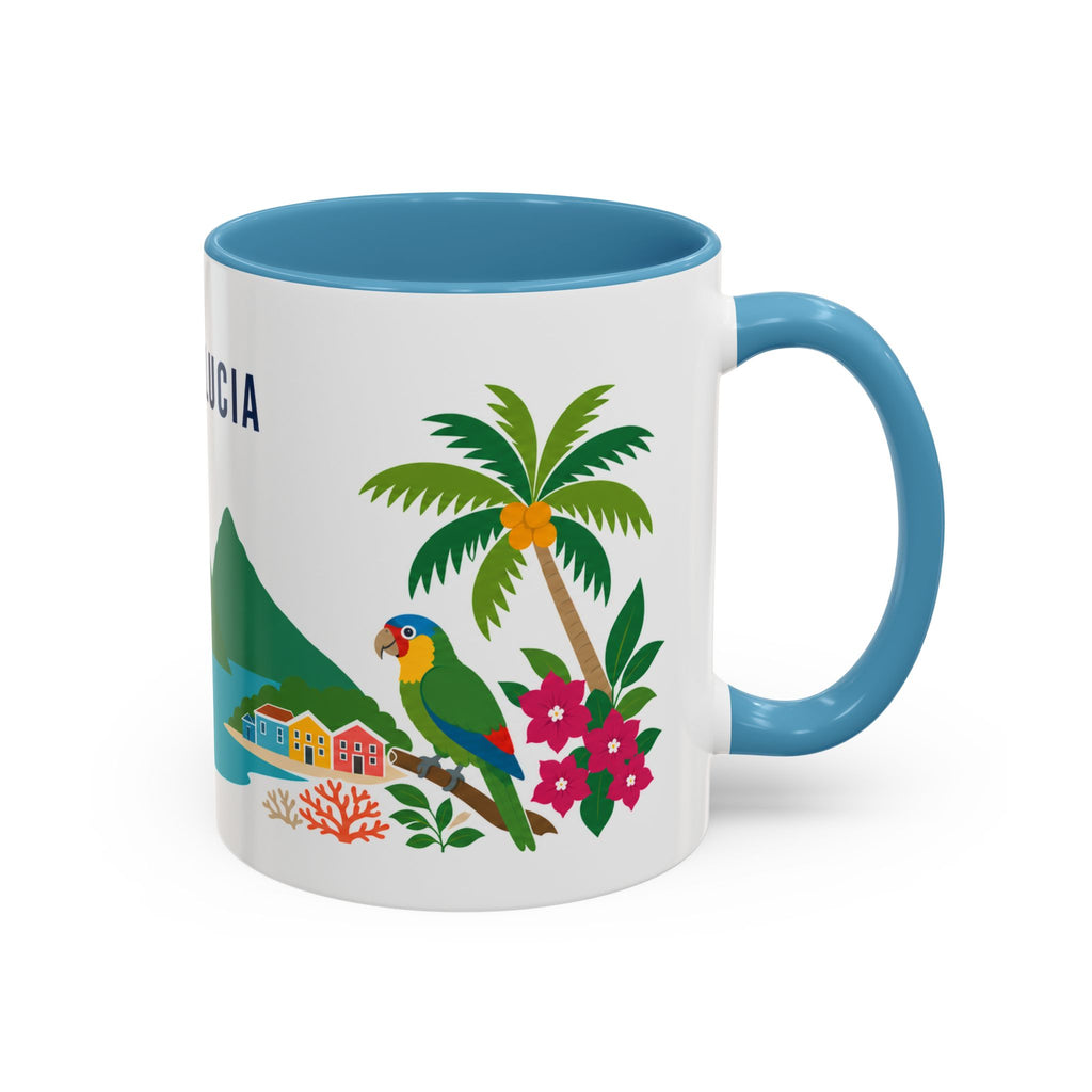 Saint Lucia Coffee Mug | Travel Souvenir Accent Mug | Country Gift Ceramic Cup 11oz 15oz