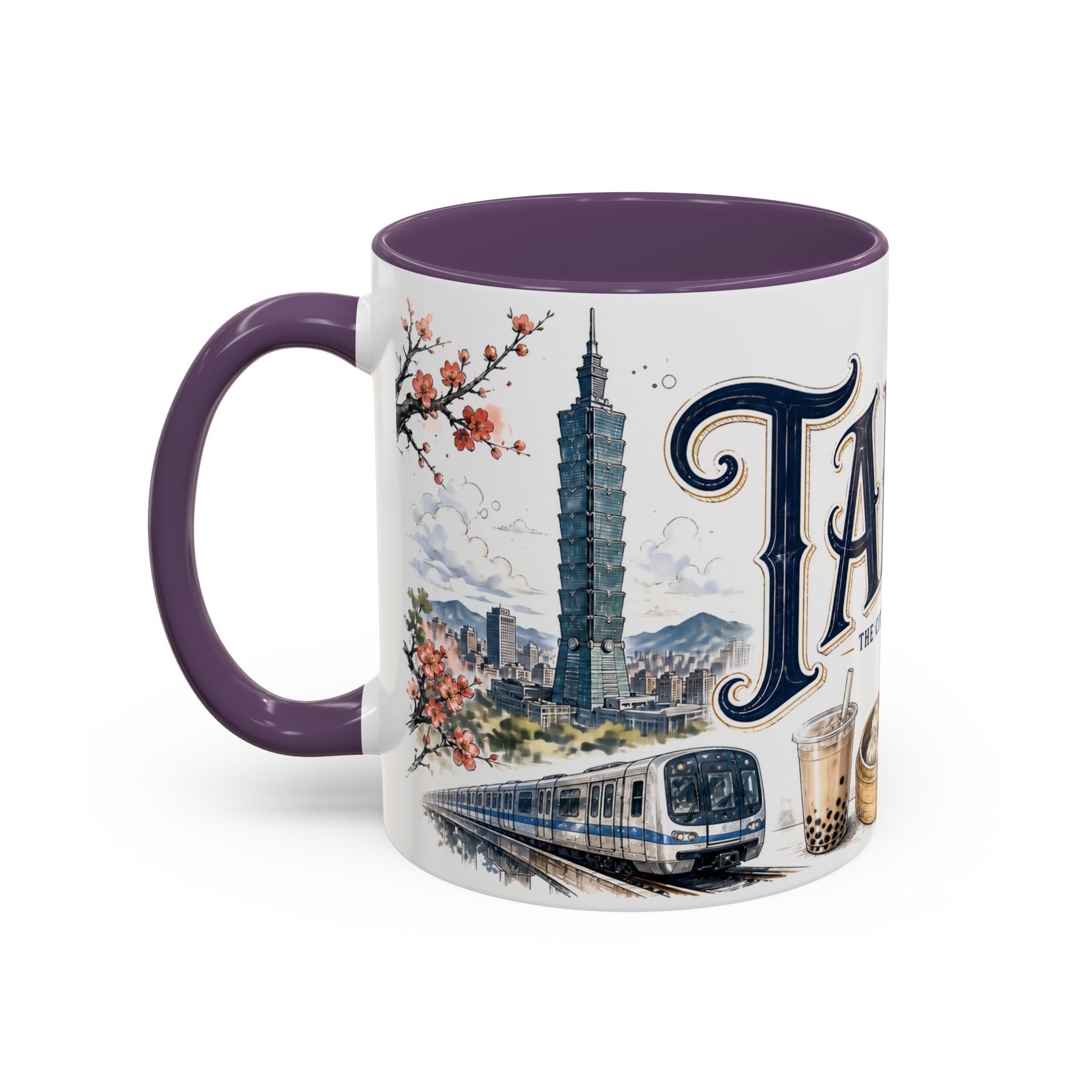 Taipei Coffee Mug | Taiwan Travel Souvenir | Vintage Illustrated City Gift | 11 oz 15 oz Accent Mug