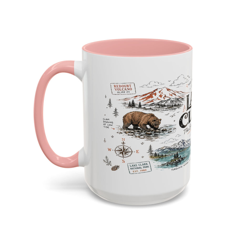 Lake Clark National Park Coffee Mug | Alaska Fly-in Wilderness Adventure Gift | Accent Color Ceramic 11oz 15oz