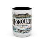 Honolulu Coffee Mug | United States Travel Souvenir | Vintage Illustrated City Gift | 11 oz 15 oz Accent Mug