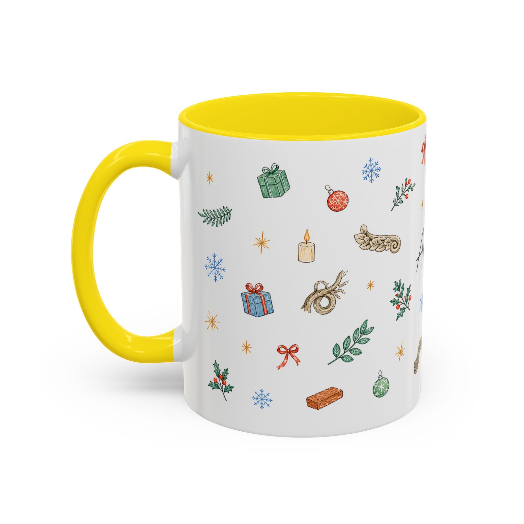 Angkor Christmas Mug | Watercolor Travel Souvenir | Holiday Gift | Accent Ceramic Coffee Cup 11oz 15oz