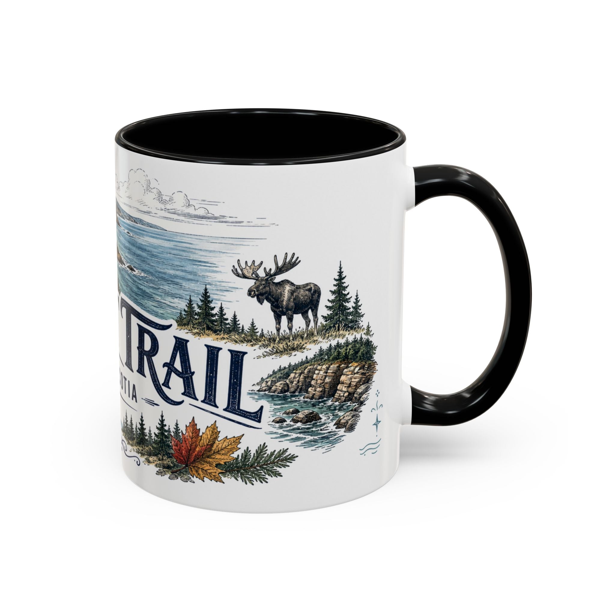 Cabot Trail Mug, Nova Scotia Travel Souvenir, Bucket List Gift, Accent Ceramic Coffee Mug 11oz 15oz