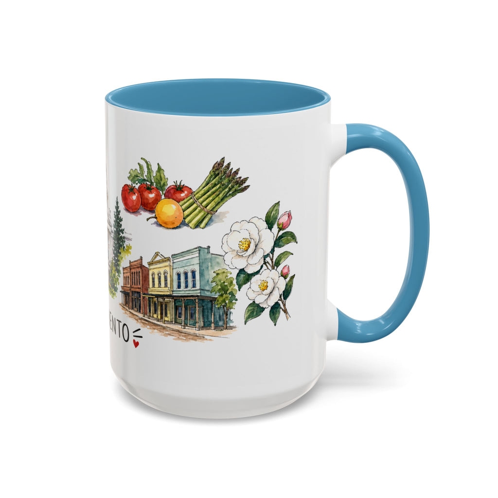 Sacramento Illustrated Travel Mug | City Souvenir Accent Coffee Mug | 11oz 15oz Ceramic Cup