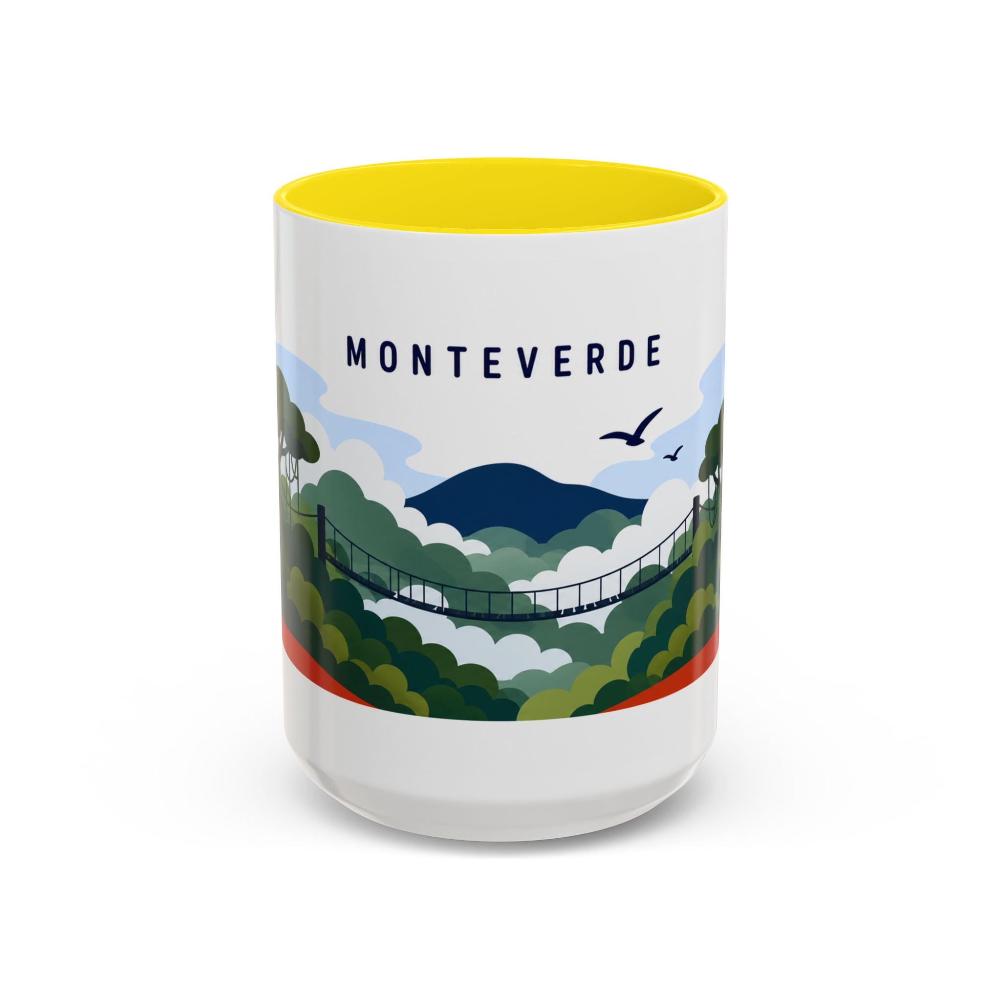 Monteverde Coffee Mug | Travel Destination Souvenir Gift | Accent Color Ceramic 11oz 15oz