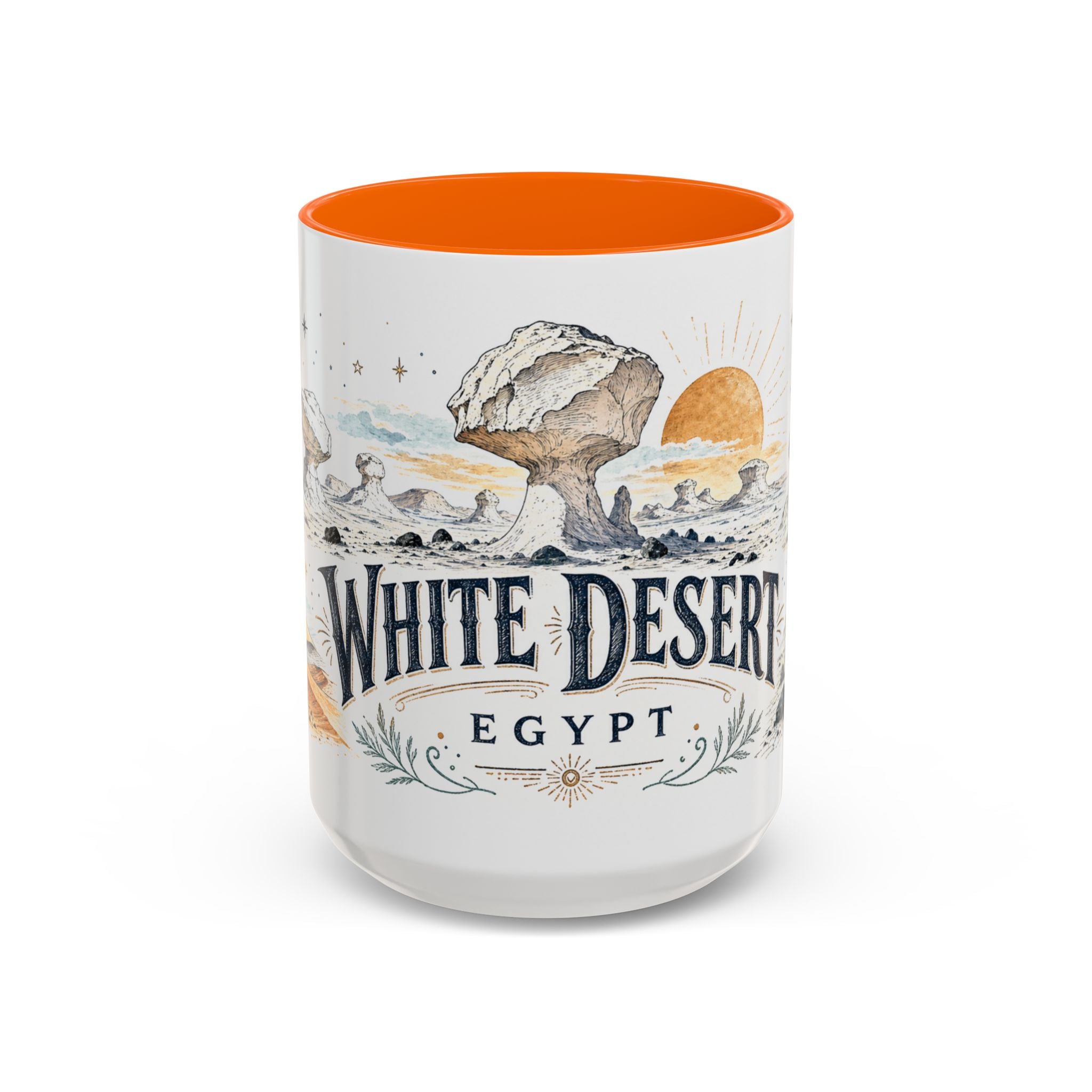 White Desert Mug, Egypt Travel Souvenir, Bucket List Gift, Accent Ceramic Coffee Mug 11oz 15oz