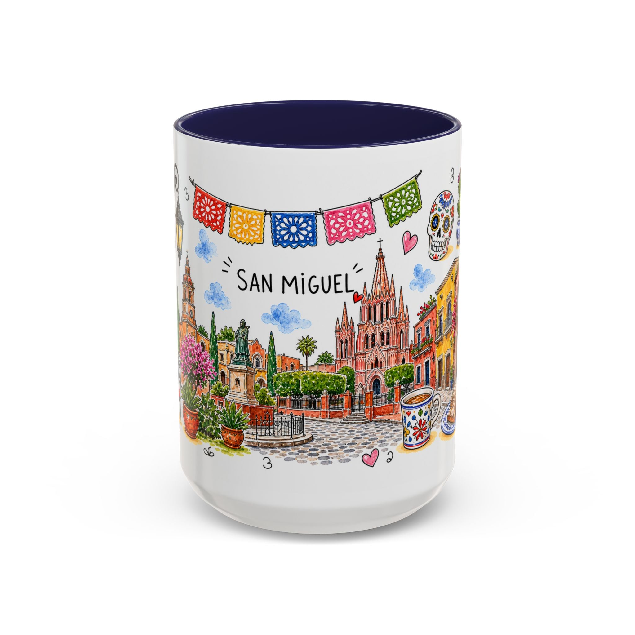 San Miguel de Allende Illustrated Travel Mug | City Souvenir Accent Coffee Mug | 11oz 15oz Ceramic Cup