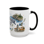 Dubrovnik Coast Coffee Mug | Travel Destination Souvenir Gift | Accent Color Ceramic 11oz 15oz