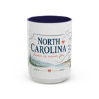 North Carolina State Map Mug | Moving Away, Homesick Gift | Botanical Accent Coffee Cup