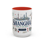 Shanghai Coffee Mug | China Souvenir Travel Gift | Accent Color Ceramic 11oz 15oz