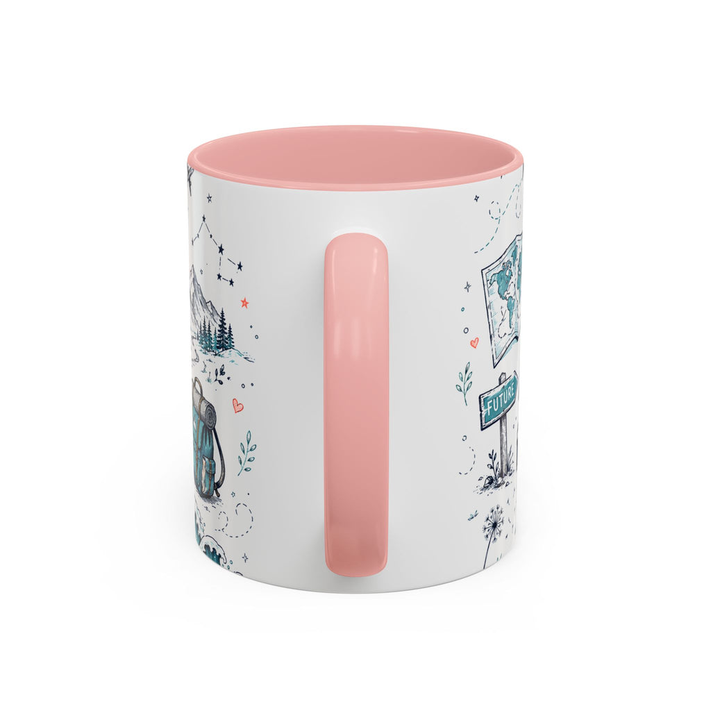 Adventure Awaits Coffee Mug | Class of 2026 Graduation Gift | Accent Color Ceramic 11oz 15oz