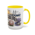 Johannesburg Coffee Mug | South Africa Travel Souvenir | Vintage Illustrated City Gift | 11 oz 15 oz Accent Mug