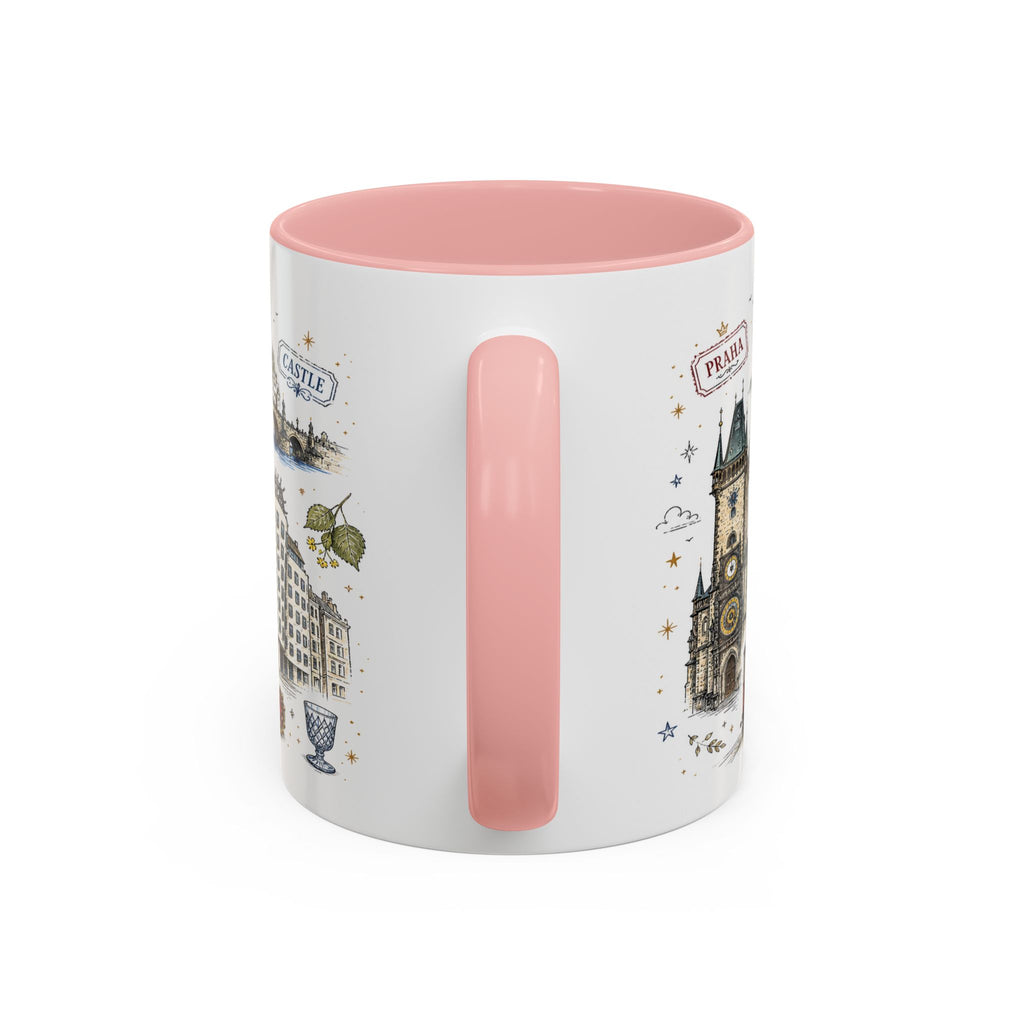 Prague Coffee Mug | Czech Republic Souvenir Travel Gift | Accent Color Ceramic 11oz 15oz