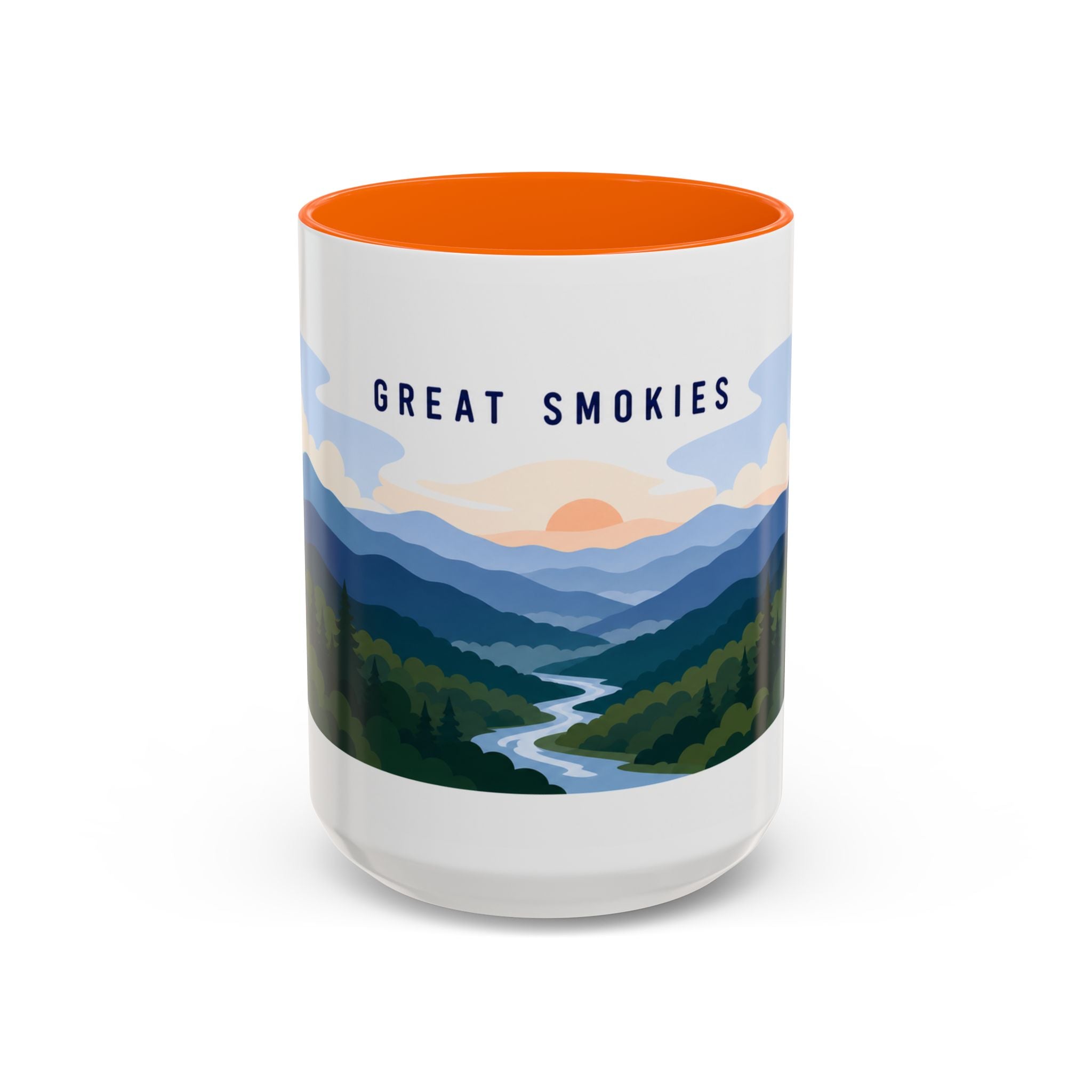 Great Smoky Mountains National Park Coffee Mug | Solid Color Block Park Souvenir | 11oz 15oz Accent Mug