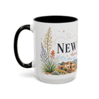 New Mexico State Map Mug | Desert Scenery, Yucca Flower Accent Coffee Cup