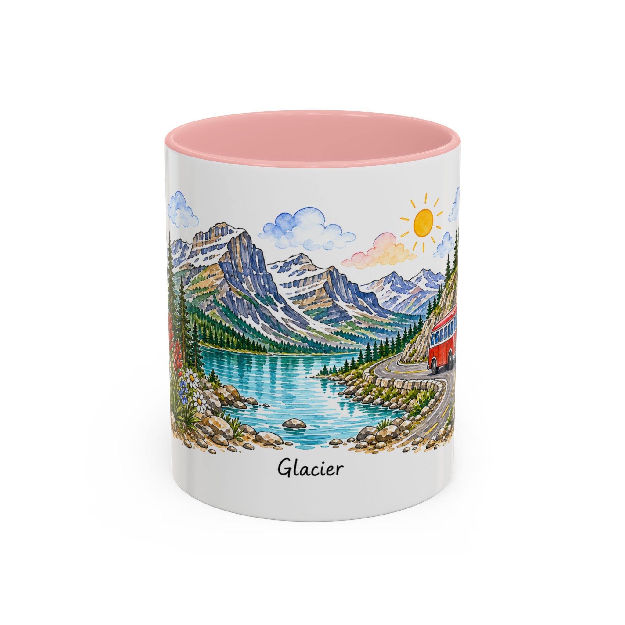 Glacier National Park Mug | US Travel Souvenir Accent Coffee Mug | 11oz 15oz Ceramic Cup