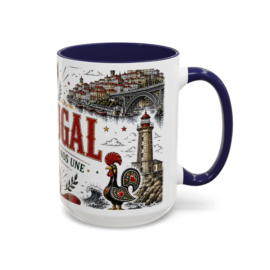 Portugal Soccer Coffee Mug | World Cup Fan Gift | Accent Color Ceramic 11oz 15oz Match Day Cup