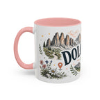 Dolomites Coffee Mug | Travel Destination Souvenir Gift | Accent Color Ceramic 11oz 15oz