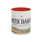 North Dakota State Map Mug | Prairie Rose Botanical Accent Coffee Cup