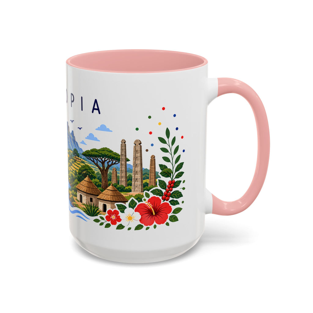 Ethiopia Coffee Mug | Travel Souvenir Accent Mug | Place Gift Ceramic Cup 11oz 15oz
