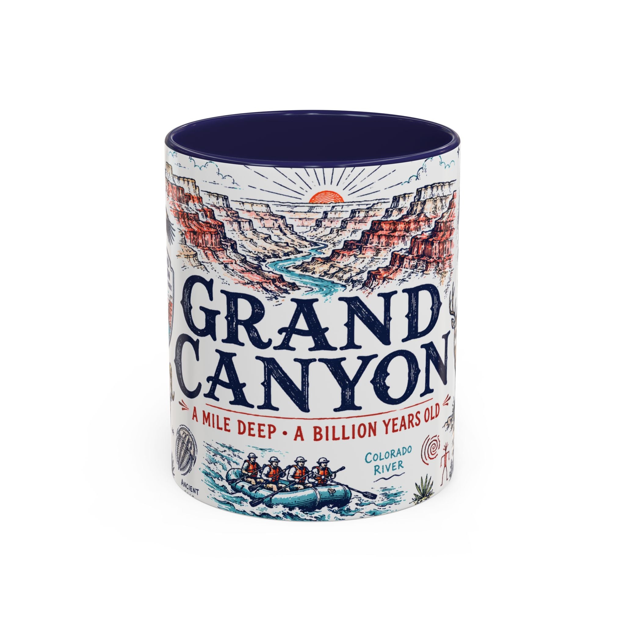 Grand Canyon National Park Coffee Mug | Hiking Camping Nature Gift | Accent Color Ceramic 11oz 15oz