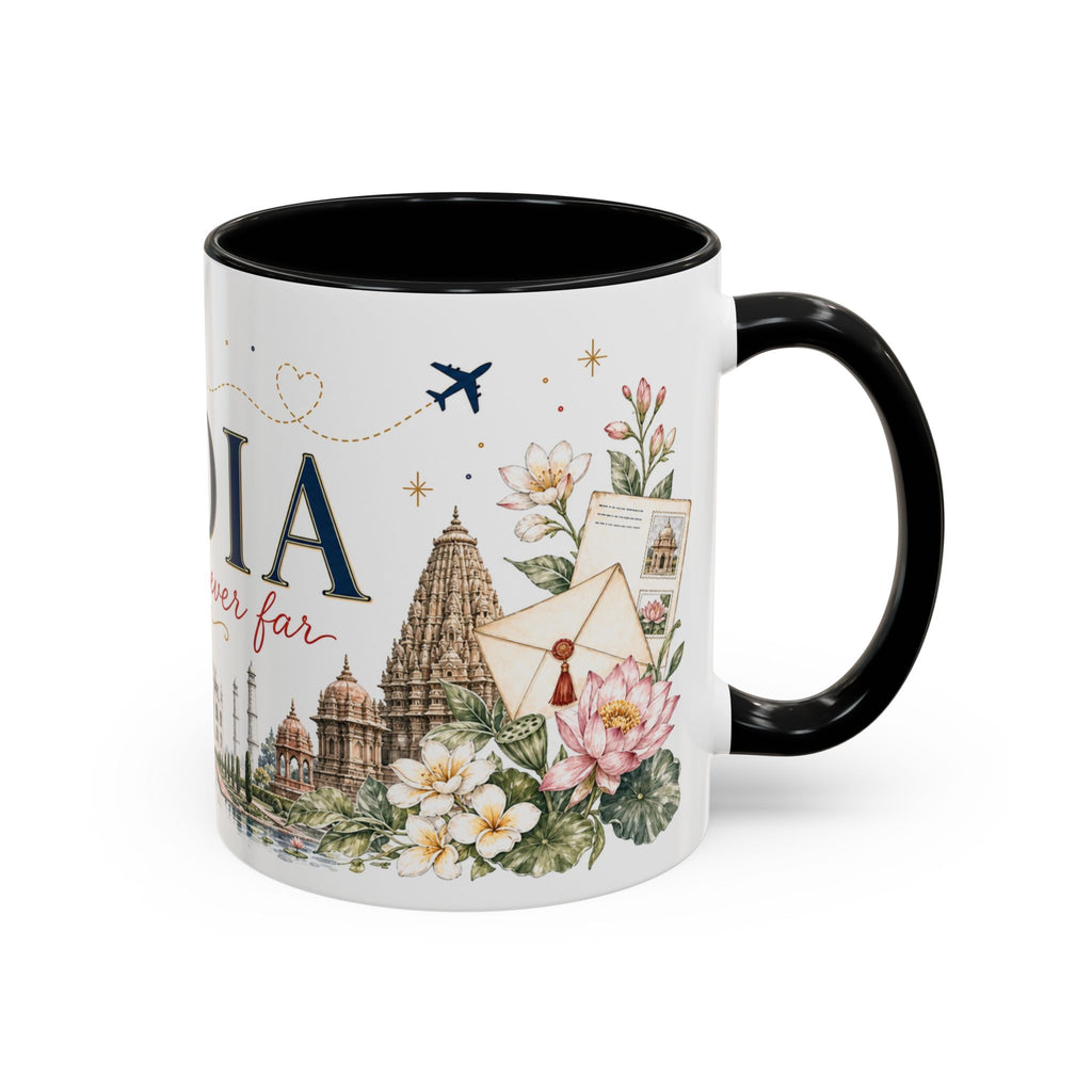 India Home Country Mug | Moving Away Gift | Long Distance Friendship | 11 oz 15 oz Accent Mug