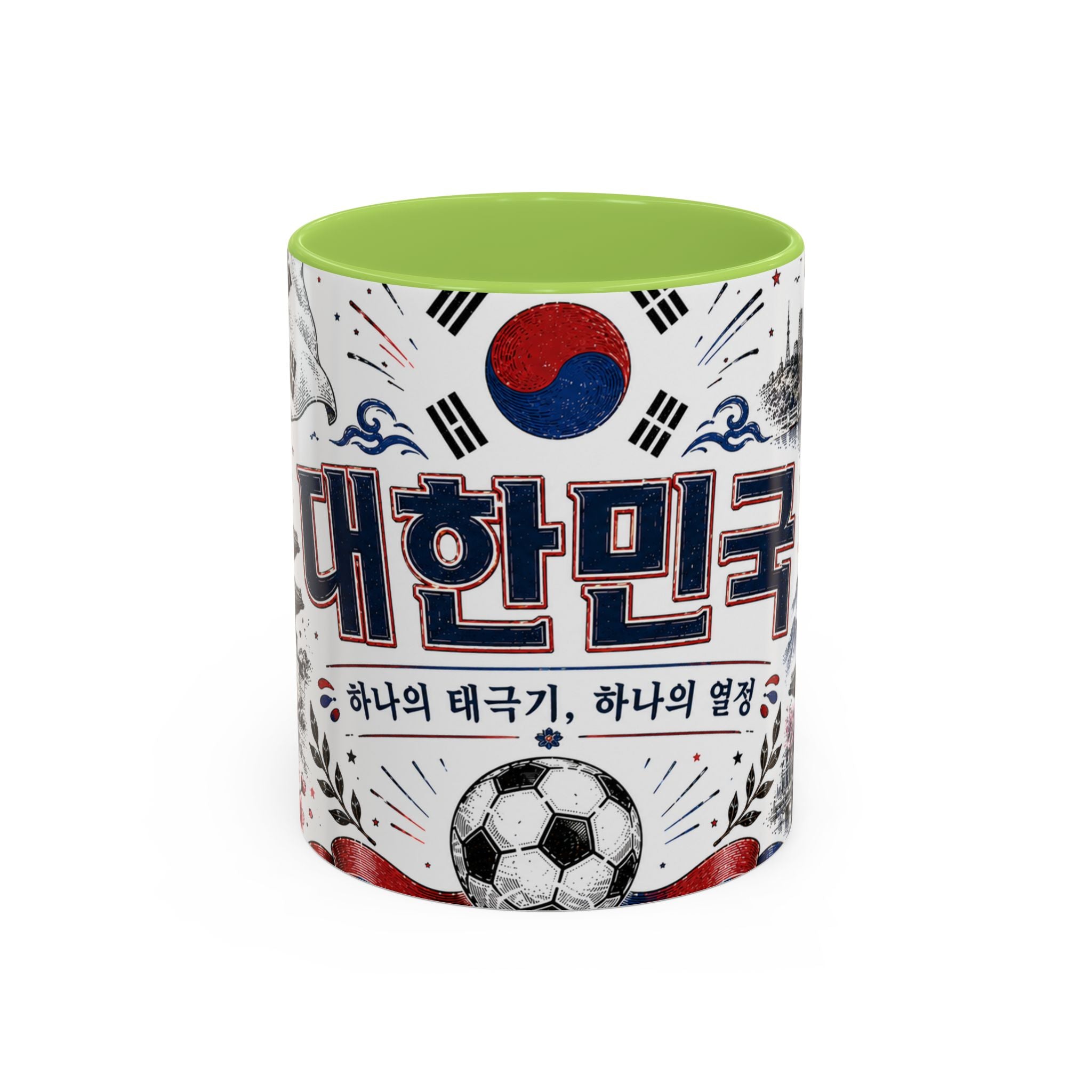 South Korea Soccer Coffee Mug | World Cup Fan Gift | Accent Color Ceramic 11oz 15oz Match Day Cup