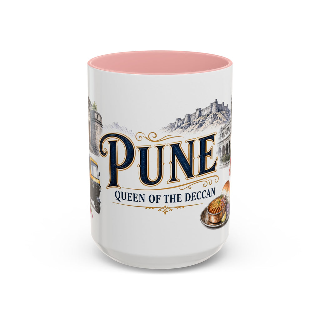 Pune Coffee Mug | India Travel Souvenir | Vintage Illustrated City Gift | 11 oz 15 oz Accent Mug