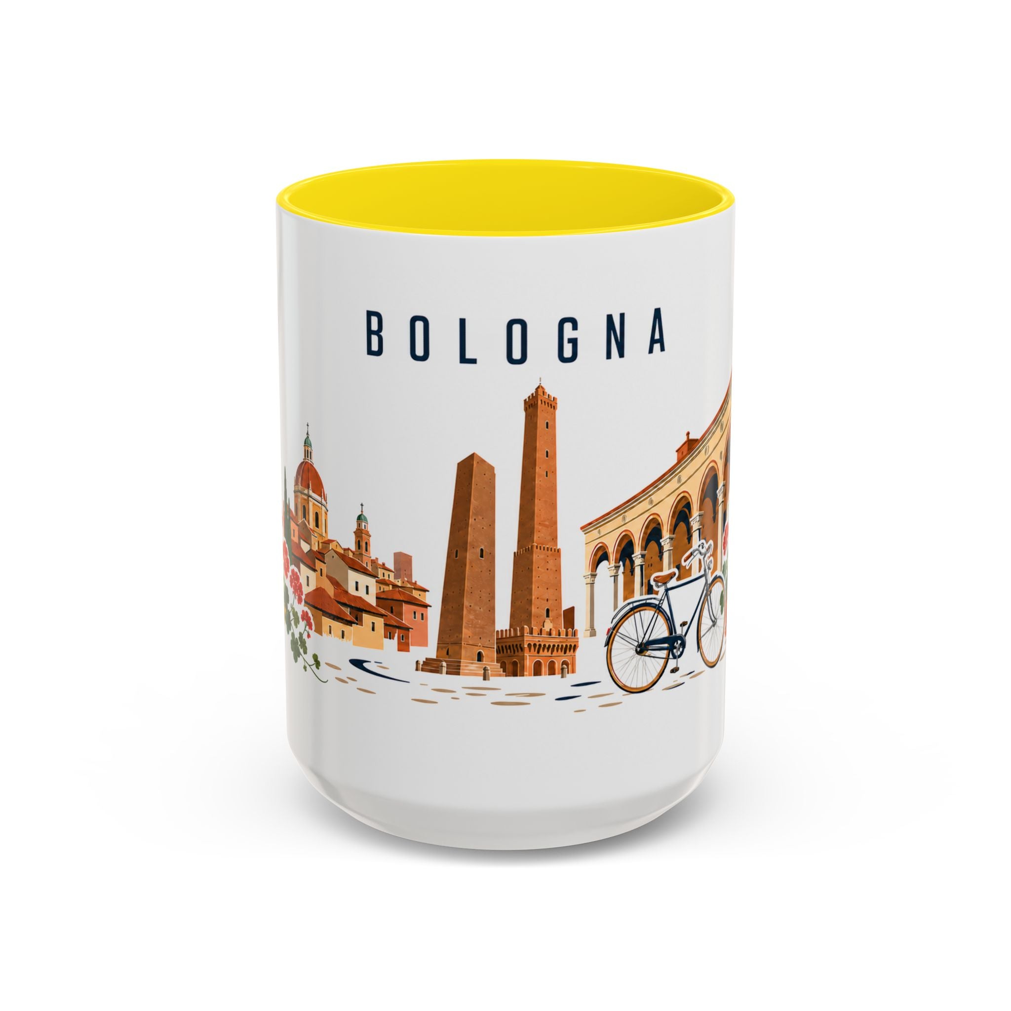 Bologna Coffee Mug | Italy Travel Souvenir | Porcelain Decal City Gift | 11oz 15oz Accent Mug