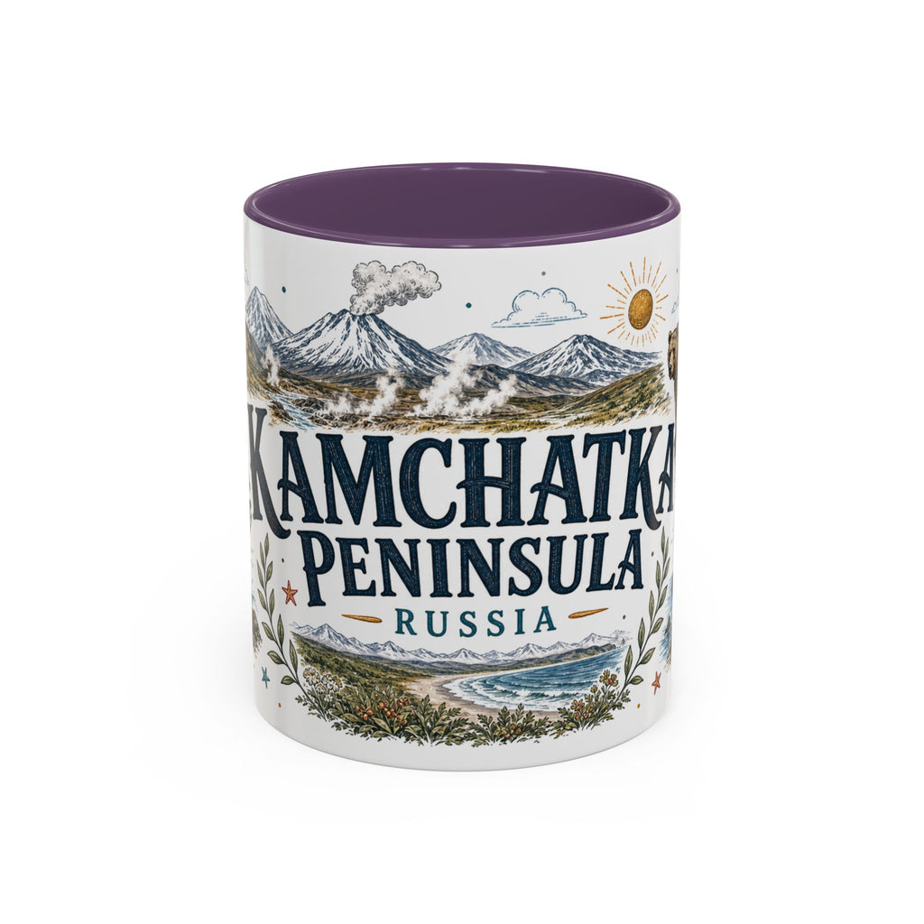 Kamchatka Peninsula Mug, Russia Travel Souvenir, Bucket List Gift, Accent Ceramic Coffee Mug 11oz 15oz