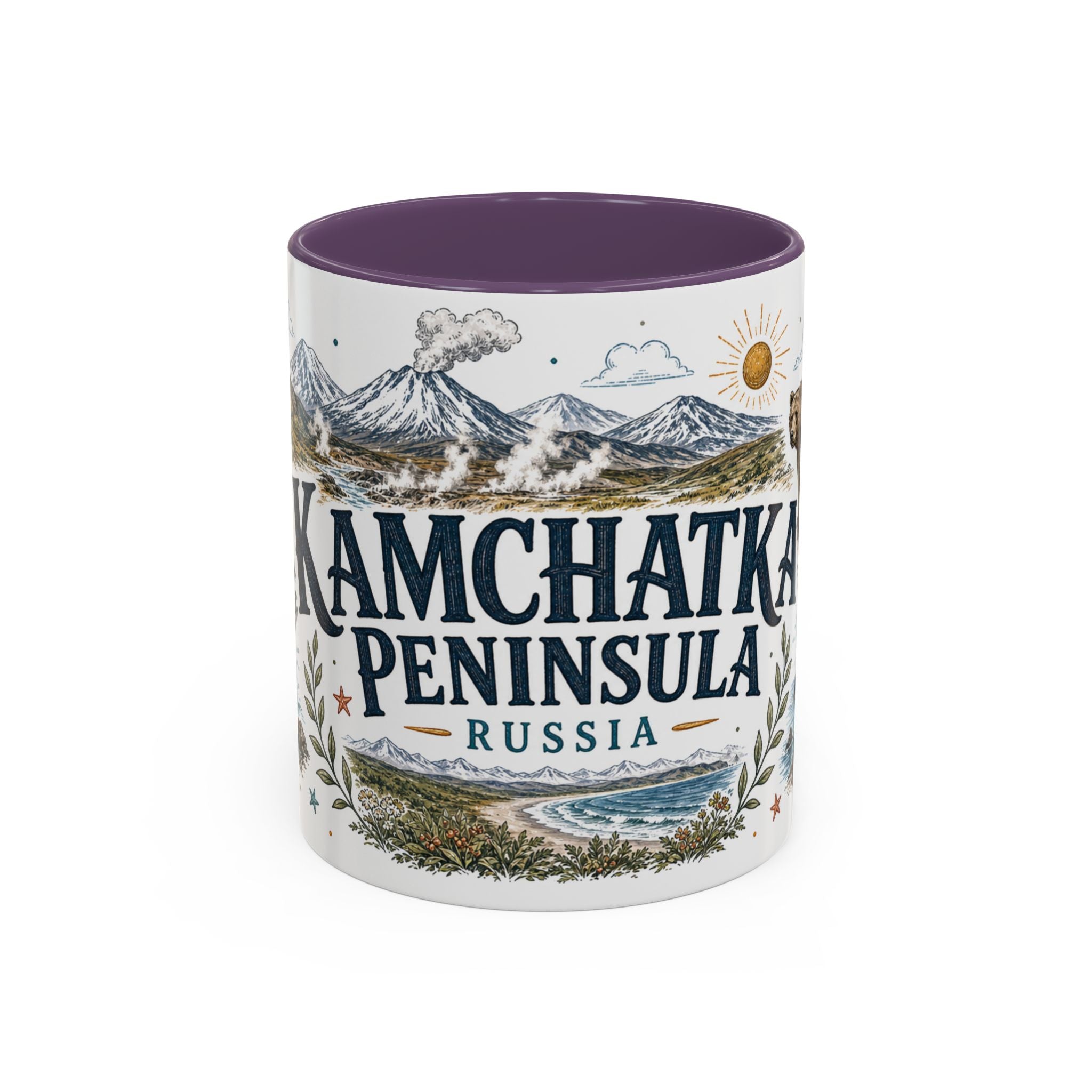 Kamchatka Peninsula Mug, Russia Travel Souvenir, Bucket List Gift, Accent Ceramic Coffee Mug 11oz 15oz