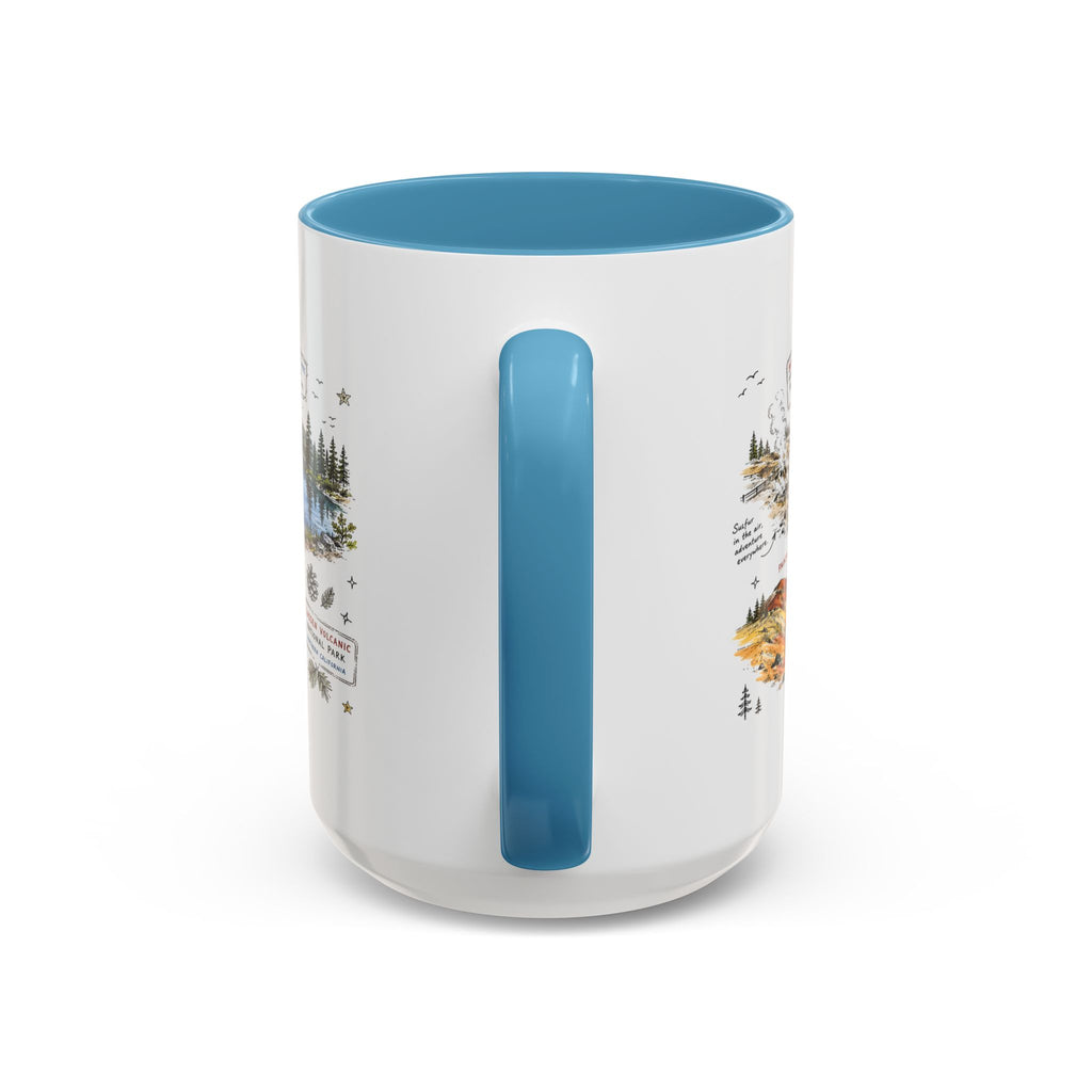 Lassen Volcanic National Park Coffee Mug | California Volcano Geothermal Hiking Gift | Accent Color Ceramic 11oz 15oz