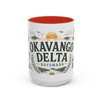 Okavango Delta Coffee Mug | Travel Destination Souvenir Gift | Accent Color Ceramic 11oz 15oz