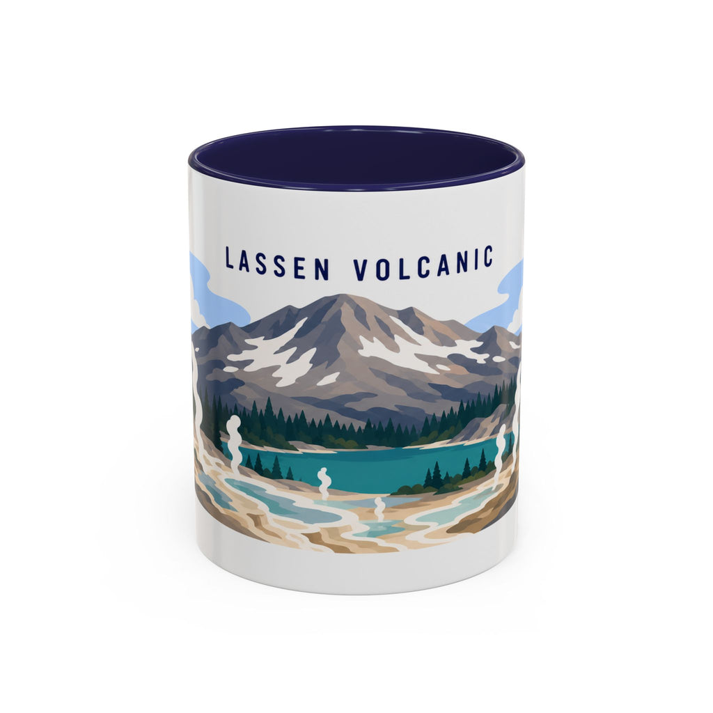 Lassen Volcanic National Park Coffee Mug | Solid Color Block Park Souvenir | 11oz 15oz Accent Mug